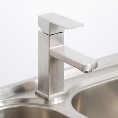 China Metered Faucets Stainless Steel Faucet Bathroom Basin Tap Single Tap Cold Hot Mixer for sale