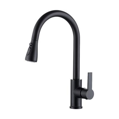 China Sense Faucets Stainless Steel Faucet Black Kitchen Mixer Pull Out Sprayer Faucet for sale