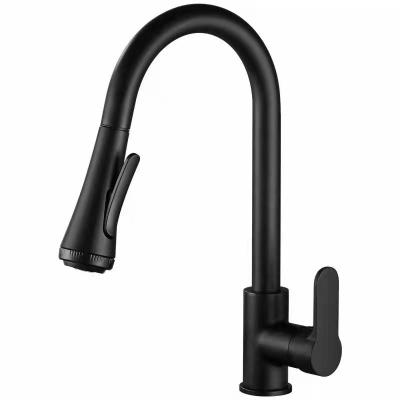 China Sense Faucets SUS 304 Kitchen Faucet Hot Cold Mixer Tap Matt Black Kitchen Faucet for sale