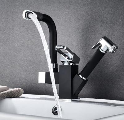 China Metered Faucets Tap Stainless Steel Pull Out Faucet Mixer Sink Faucet With Spray Gun For Kitchen for sale