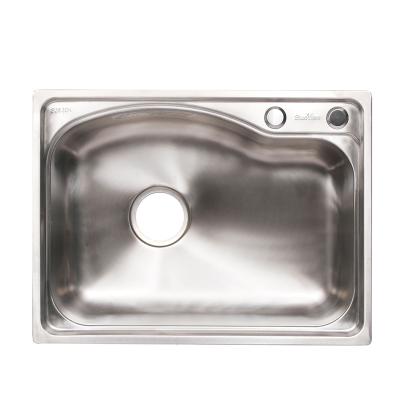 China Without Faucet Single Bowl Kitchen Sink Machine Made Sink Brushed Stainless Steel Sink for sale