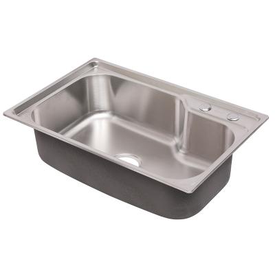 China Without Faucet Machine Made Single Bowl Kitchen Sink Sink 201/304 Stainless Steel Sink for sale