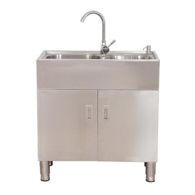 China Without Faucet New Design Double Bowl Kitchen Sink With Cabinet Restaurant School Kitchen Commercial Sink for sale