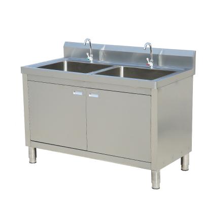 China Without Faucet Stainless Steel Sink Restaurant Commercial Sink Single Kitchen Sink With Cabinet Worktable for sale