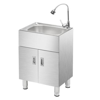 China Without Faucet Stainless Steel Kitchen Sink With Cabinets Single Bowl Wash Hand Basin for sale