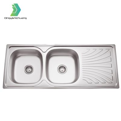 China Modern Single Bowl Without Faucet And Double Bowl 201/304 Stainless Steel Kitchen Sink With Deck Dish Basin for sale