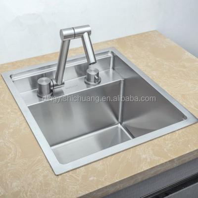 China Without SUS 304 Silver Concealed Stainless Steel Handmade Single Faucet Kitchen Sink Bowl Bar Sink Concealed Sink for sale