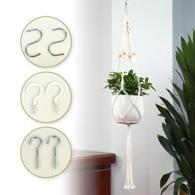 China Handmade Handmade Rope Flower Basket Flower Pots Holder Macrame Plant Hanger Net Bag Macrame Plant Hanger for sale