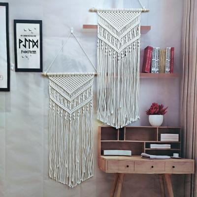 China Bohemian Bohemian Hand Crafted Cotton Woven Tapestry Wall Hanging Macrame Housewarming Christmas Gift Home Decor for sale