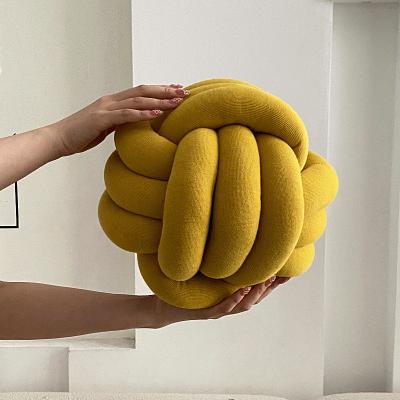 China Soft Knot Pillow Ball Around Decorative Throw Cushion Pillows, Velvet Soft Plush Knotted Pillow For Sofa Bedroom Living Room Cushion for sale