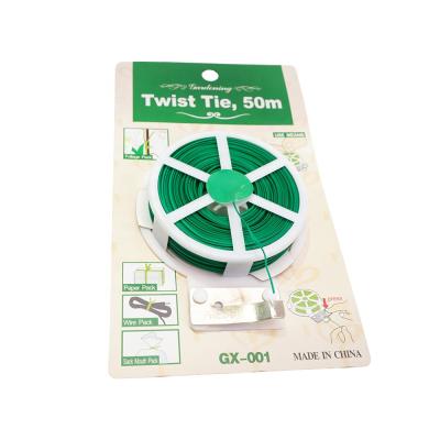 China Bundling of PVC coated garden plant soft twist wire ties with cutter garden twist tie wire for sale