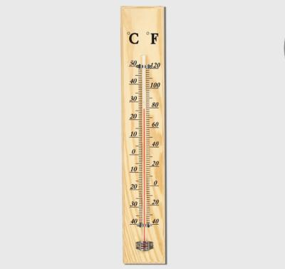 China Garden Thermometers C/F Double Displayed Indoor Outdoor Wooden Wall Thermometer for sale