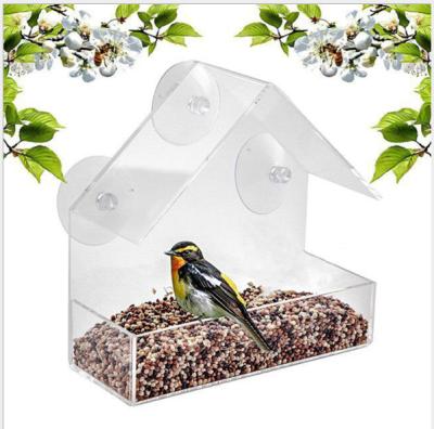 China Viable Acrylic Window Bird Feeders With Hanging Strong Suction Cups For Outdoor Garden for sale