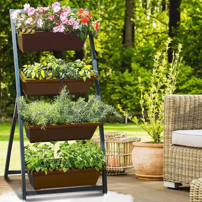 China Europe 6-ft Outdoor Raised Garden Bed/4 Tiers Vertical Garden Planter Freestanding High Planter Rack for sale