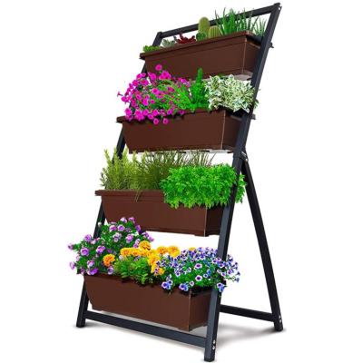 China Europe 6-ft Outdoor Raised Garden Bed/4 Tiers Vertical Garden Planter Freestanding High Planter Rack for sale