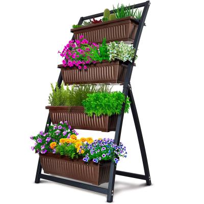 China Europe 6-ft Outdoor Raised Garden Bed/4 Tiers Vertical Garden Planter Freestanding High Planter Rack for sale