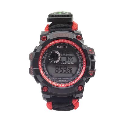 China Portable Multifunctional Adjustable Watch Logo Camping Weaving Paracord Watch Custom EMAK Multifunctional Hot Sale Paracord Survival Watch for sale