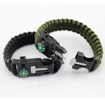 China Hot sale multifunctional sports accessories paracord military tactical bracelet, compass buckle screwdriver survival bracelet for sale