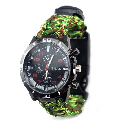 China Not Specified 2020 New Arrivals Multifunctional Survival Paracord Watch, Factory Sale Cheap Military Watch for sale