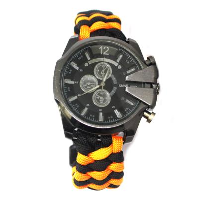 China Waterproof Camping Gear Wrist Watch Camping Hiking Parts , Camping Hiking Rope Paracord Watch for sale