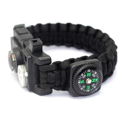 China Sports Wholesale Factory Mountaineering Wrist Paracord Wristbands, Wholesale Factory Disaster Equipment Wristband Black Wristband for sale