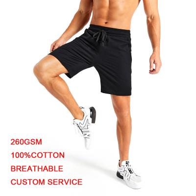 China Men's Casual 100% Terry Fitness Sweat Shorts Anti-Wrinkle 260gsm Cotton Jogger Shorts Custom French Gym Workout for sale