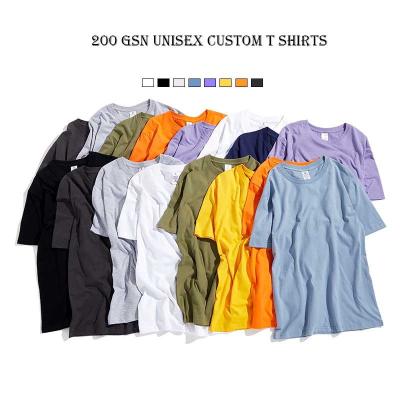 China 210 GSM Vintage T-shirt White CVC Fabric Loose Fit Anti-Shrink Oversized Men's T-Shirts for sale