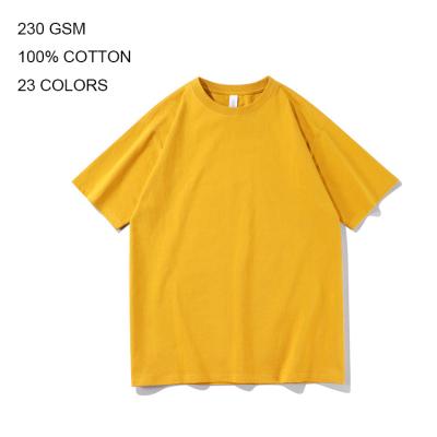 China Anti-Wrinkle 230 GSM Heavy Cotton 100% Graphic Print Plus Size Crew Neck Mens T-Shirts for sale