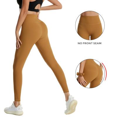 China OEM Design Breathable Gym Women Pants No Front Seam Yoga Gaiters Sportswear Custom Yoga Pants Fitness Yoga Wear for sale