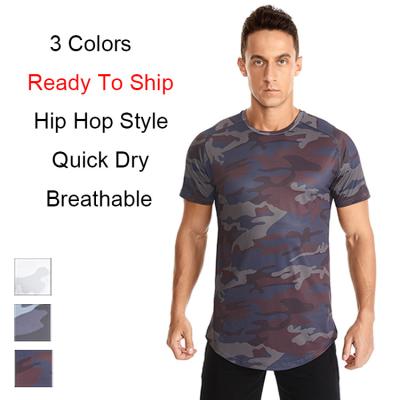 China Custom Fashion 170Gsm Anti-wrinkle Polyester Camouflage European American Digital Quick Dry Graphic Chasing Lonely Line Men's Round Edge T-Shirt for sale