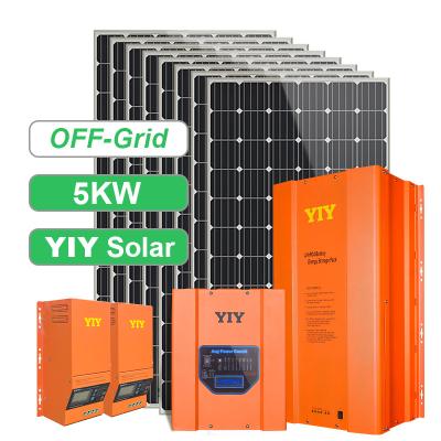 China YIY 5KW Solar Power System Home Hybrid Solar PV Kits Photovoltaic Systems Off Grid Inverter System With Storage Battery for sale