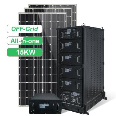 China All-in-One Type 15KW Off Grid Energy Storage System 15000W Hybrid Inverter 40KWH Battery Solar System Price for sale