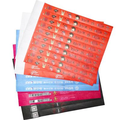 China Hot Selling Multi Color Printable Custom Tyvek Tyvek Wristbands Customized Promotion Folk Art Yoya 1000pcs China Logo By Design CMYK Printed for sale