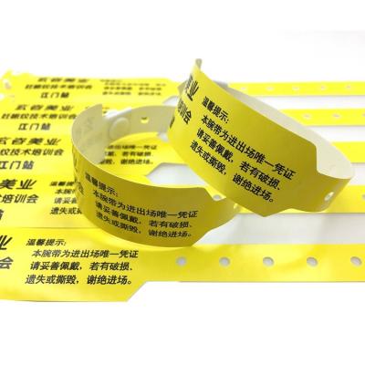 China Custom Waterproof Paper Pet Tickets Disposable Wristband for sale