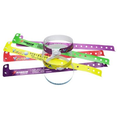 China Tickets Personalized Popular Reusable Disposable ID Wristbands Vinyl Water Proof Custom Plastic For Events for sale