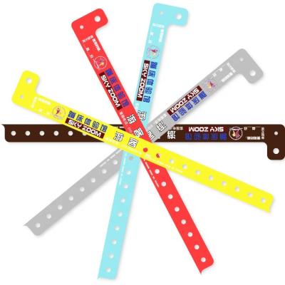 China China Disposable Waterproof Wristbands Customized Yoya Tickets Logo PVC Customized CMYK Printing PET Wristband For People ID for sale