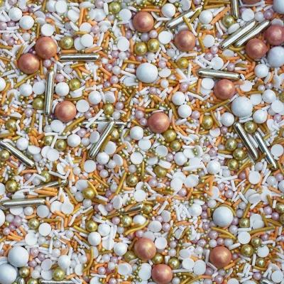 China For Cake Sprinkler White And Gold Soft Luxurious Pearls Edible For Cake Donut Cookies Dessert Party Food Decoration for sale