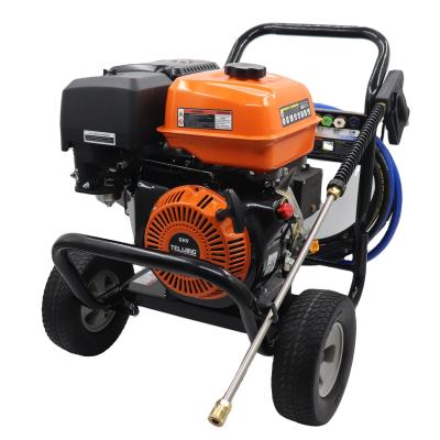 China High Pressure Cleaner 3800PSI/262Bar Gasoline Portable Car Washing Machine 190F 420cc Detergent Tank 1.1 for sale