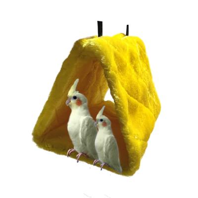 China Fashion Breathable Warm Plush Parrot Nest Winter Small Hole Cage Bed Hamster House Bird Animal Hanging Nest for sale