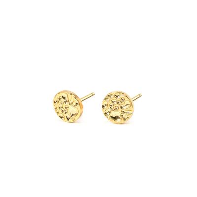 China TRENDY Jewelry 18k Gold Plated CZ Stone Letter Fashion Brass Hoop Stud Earrings Cooper Piercing For Women for sale