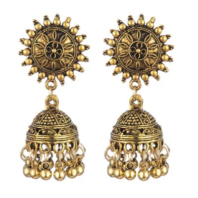 China India Style Fashion Jewelry Women Earring Indian Gold Jhumka Earrings Design For Women And Girls Traditional Jewelry for sale