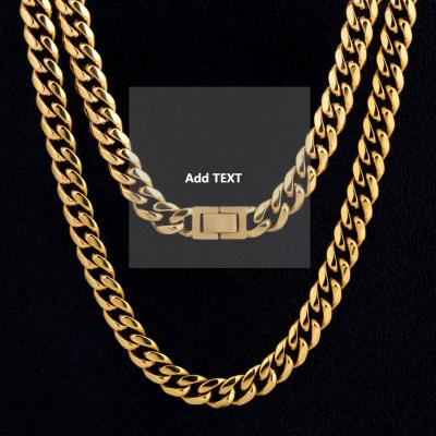 China Wholesale Custom Cuban Link Mens Miami Hip Hop Non-fading Restriction Miami Hip Hop Stainless Steel 14k 18k Gold Plated Cuban Link Chain Necklace Chain for sale