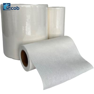 China Sustainable Embossed PP Fabric 70% Nonwoven Wood Pulp 30%PP Industrial Cleaning Cloths for sale