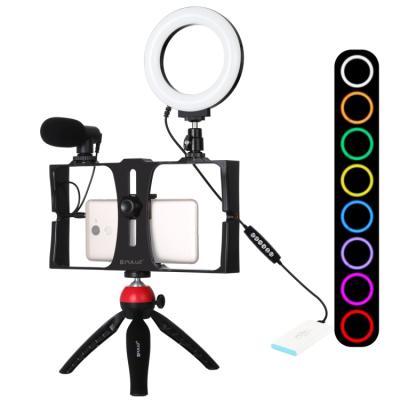 China Durable Factory Price PULUZ 4 in 1 Vlog Live Broadcast Video Rig + Light + MIC + Tripod for sale