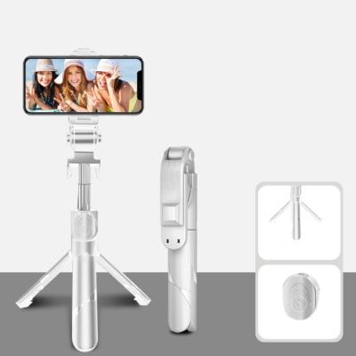 China White Aluminum 360-Degree Rotating Multifunctional Retractable Mobile Phone HolderSelfie Stick For Shooting Live TV Drama Tripod for sale