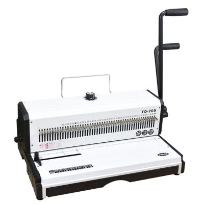 China TD-205 20-Sheet Manual 3:1 Wire Binding Machine Dual Wire Punch Binding Machine for Home Office 4*4 for sale