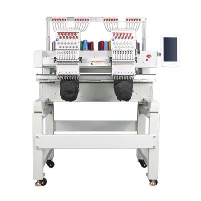 China Hat/T-shirt/clothes/logos/3D embroidery 2 heads embroidery finishing machine 9 industrial computerized embroidery machine 12 15 needles automatic embroidery machine for sale