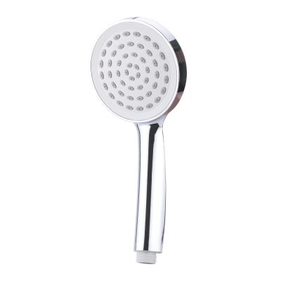 China Needleless Chrome Plated Single Function ABS Plastic Gray Middle Round Hand Held Shower Head for sale