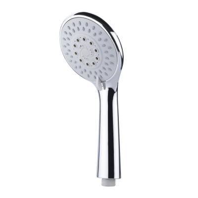 China Needleless Chrome Plated 5 Functions ABS Plastic Gray Middle Round Hand Held Shower Head for sale