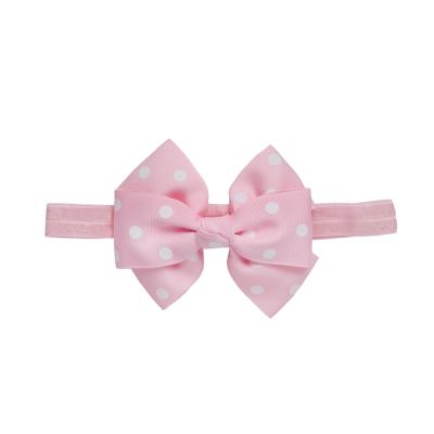 China Main Decration Factory Custom Babies Bows Scrunchies Headband Elastic Grosgrain Ribbon Bifurcated Tail Bow Headbands for sale